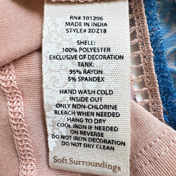 Soft Surroundings Womens Blouse Top Size L Floral Embroider Sequin Boho Artsy - Picture 7 of 8